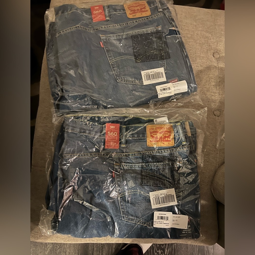 Brand New Levi Strauss 560 Jeans for men. Size 60x30! Price is for both pair!
